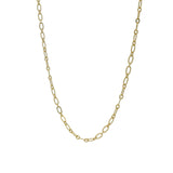 Gold necklace with flat filed curb chain