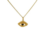 Gold necklace with openwork eye and stone