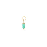 Charms doré onyx verte rectangulaire et prehnite