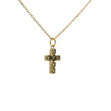 Collier doré croix carrée pierres 42cm