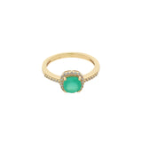 Bague dorée solitaire pierre carrée avec zircons