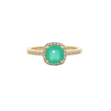 Bague dorée solitaire pierre carrée avec zircons