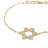 Bracelet doré étoile de David en pierre de lune