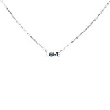 Silver love and zircon necklace