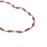 Collier doré avec duo onyx rouge 38 cm