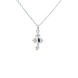 925 silver necklace with lapis cross and zircons