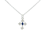 925 silver necklace with lapis cross and zircons