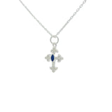 925 silver necklace with lapis cross and zircons