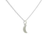 Collier petite lune argent 925 et zircons blancs