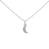 Collier petite lune argent 925 et zircons blancs
