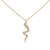 Collier doré serpent fin avec zircons 42 cm