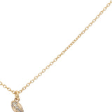 Collier doré serpent fin avec zircons 42 cm