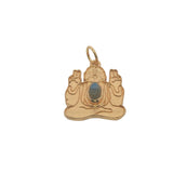 Charms doré bouddha avec labradorite et mains levées