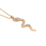 Collier doré serpent fin avec zircons 42 cm