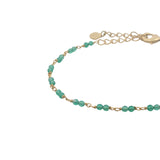 Bracelet doré avec duo onyx verte