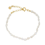 Golden bracelet with irregular cultured pearls