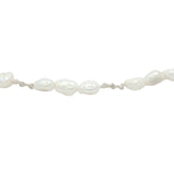 Chaine de cheville dorée alternance perles de culture et noeuds blancs