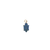 Charms doré tortue taillée dans du lapis lazuli