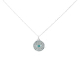 Collier oeil pierre naturelle rayons en zircons 42 cm
