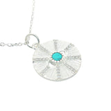 Collier oeil pierre naturelle rayons en zircons 42 cm