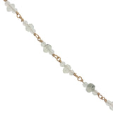 Collier doré en pierre de lune et prehnite perle de culture 50 cm