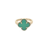 Golden clover stone ring