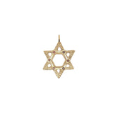 Charms doré étoile de David striée avec zircons bordeaux