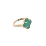 Golden clover stone ring