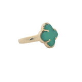 Golden clover stone ring