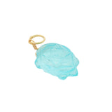 Charms doré tortue taillée dans de la topaze bleue