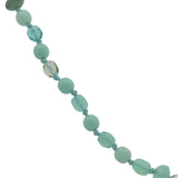 Collier doré perles vert d'eau avec noeuds verts 75 cm