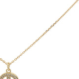 Collier doré peace and love avec zircons 42 cm