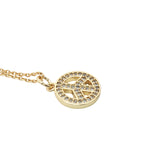 Collier doré peace and love avec zircons 42 cm