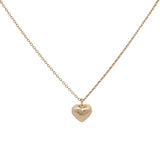 Collier doré coeur bombé brossé 42 cm