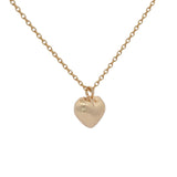 Collier doré coeur bombé brossé 42 cm