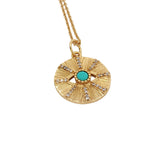 White stone and zircon eye necklace