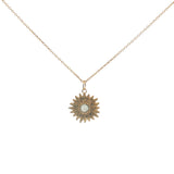 Collier doré marguerite avec prehnite 42 cm