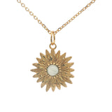Collier doré marguerite avec prehnite 42 cm