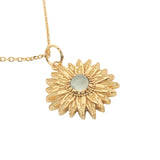 Collier doré marguerite avec prehnite 42 cm