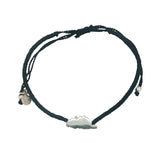 Corsican black cord bracelet 925 silver