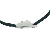 Corsican black cord bracelet 925 silver