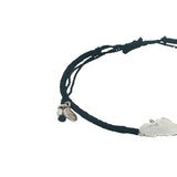 Corsican black cord bracelet 925 silver