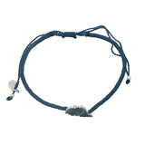 Bracelet cordon bleu jeans Corse argent 925