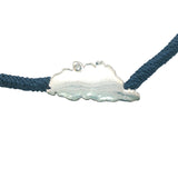 Bracelet cordon bleu jeans Corse argent 925