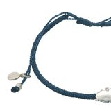 Bracelet cordon bleu jeans Corse argent 925