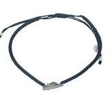 Navy blue Corsican cord bracelet 925 silver