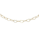 Collier doré maille coeurs entrelacés 42 cm