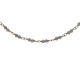 Collier doré avec duo améthyste 75 cm