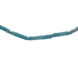Collier doré perles Miyuki turquoise et bleu ciel 38 cm