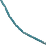 Collier doré perles Miyuki turquoise et bleu ciel 38 cm